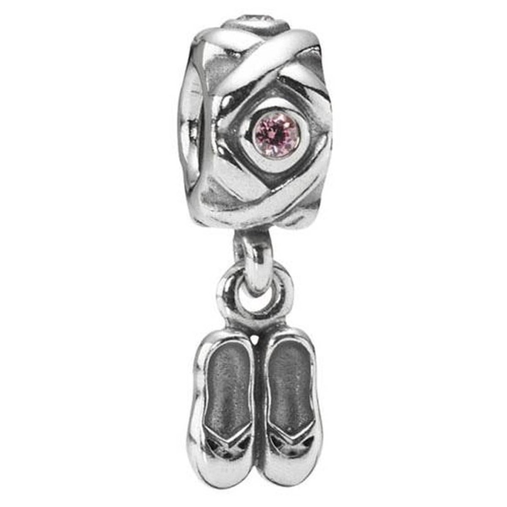 Genuine Retired PANDORA Ballet Dancer Shoes with Pink CZ 790520PCZ